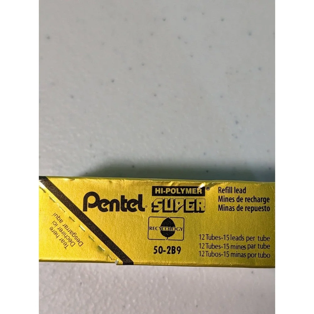Pentel Hi-Polymer Super Refill Leads 2B .09MM Thick 180 Pieces of Lead